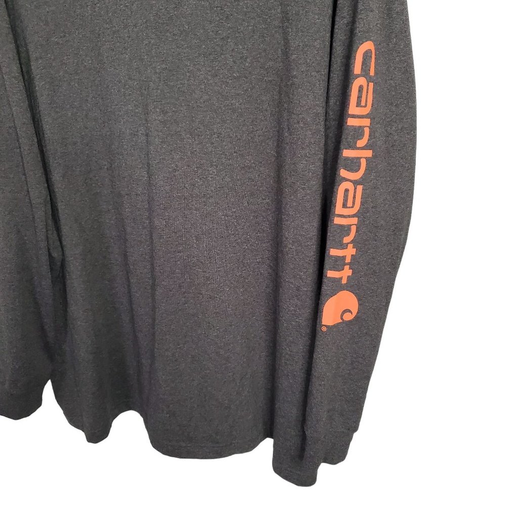 Carhartt Mens Sz 3XL Tall Shirt Loose Fit Heavyweight Long Sleeve Workwear Gray - Picture 6 of 6